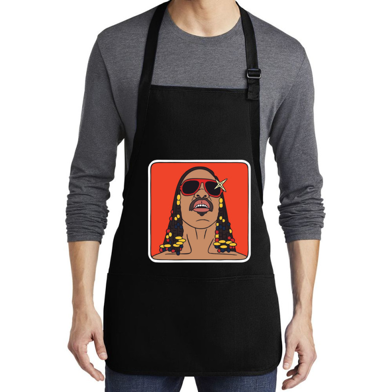 C:\users\dell\desktop\l2\chung 7\stevie Wonder Retro Wonder.png Medium-length Apron | Artistshot