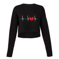 Cardiologist Heart Ekg Heartbeat Pulseline Cardiology Pullover Hoodie Cropped Sweater | Artistshot