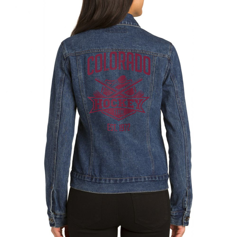 Distressed Retro Avalanche Party Tailgate Gameday Fan Gift Raglan Base Ladies Denim Jacket by cm-arts | Artistshot