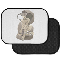 Girl With Hat And Polka Dot Gloves Rear Car Mat | Artistshot