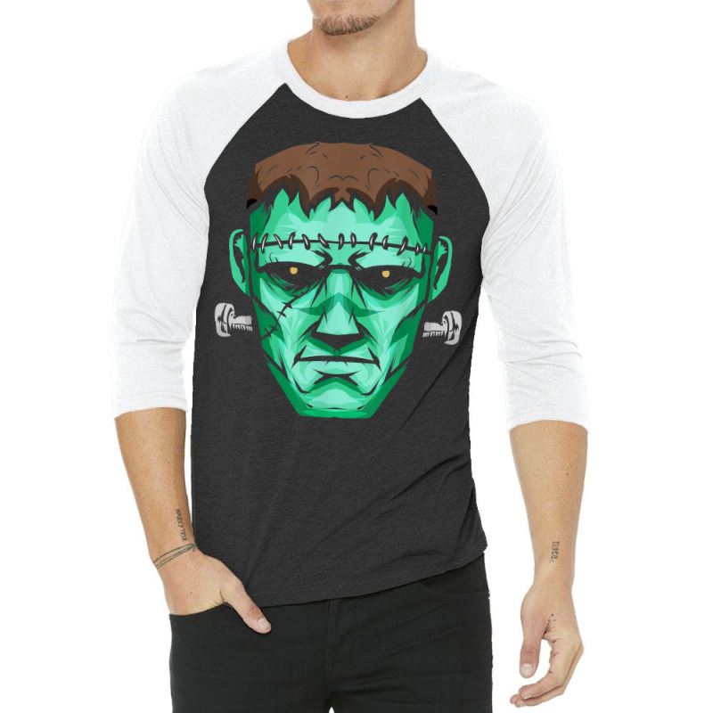 Green Frankenstein Monster Halloween T Shirt 3/4 Sleeve Shirt | Artistshot