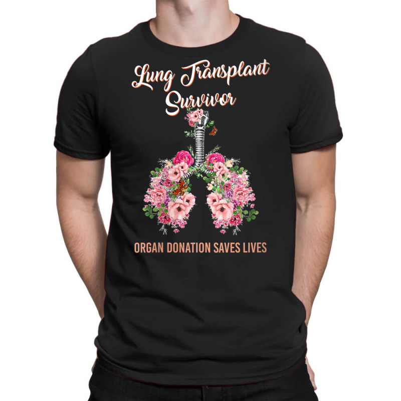 Womens Lung Transplant Survivor Organ Donation Saves Lives Floral V Ne T-Shirt by cm-arts | Artistshot