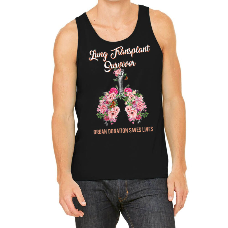 Womens Lung Transplant Survivor Organ Donation Saves Lives Floral V Ne Tank Top by cm-arts | Artistshot