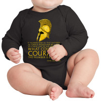 Ancient Greek Quote King Leonidas Battle Of Thermopylae Long Sleeve Baby Bodysuit | Artistshot