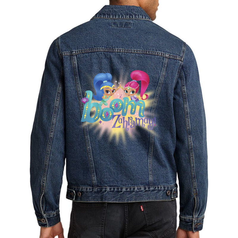 Kids Shimmer And Shine Boom Zahramay High Five Portrait Men Denim Jacket by cm-arts | Artistshot