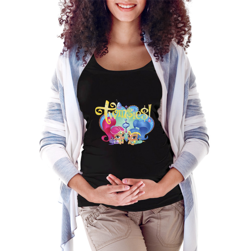 Kids Shimmer And Shine Twinsies Framed Portrait Maternity Scoop Neck T-shirt | Artistshot