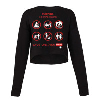 Pedophile Abuse - Save Children Awareness- Report Abuse Cropped Sweater | Artistshot