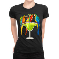 Womens Parrots Drinking Margarita On Summer Vacation Birds V-neck Ladies Fitted T-shirt | Artistshot