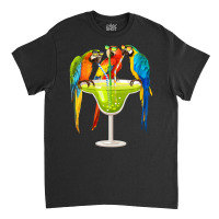 Womens Parrots Drinking Margarita On Summer Vacation Birds V-neck Classic T-shirt | Artistshot