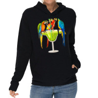 Womens Parrots Drinking Margarita On Summer Vacation Birds V-neck Lightweight Hoodie | Artistshot