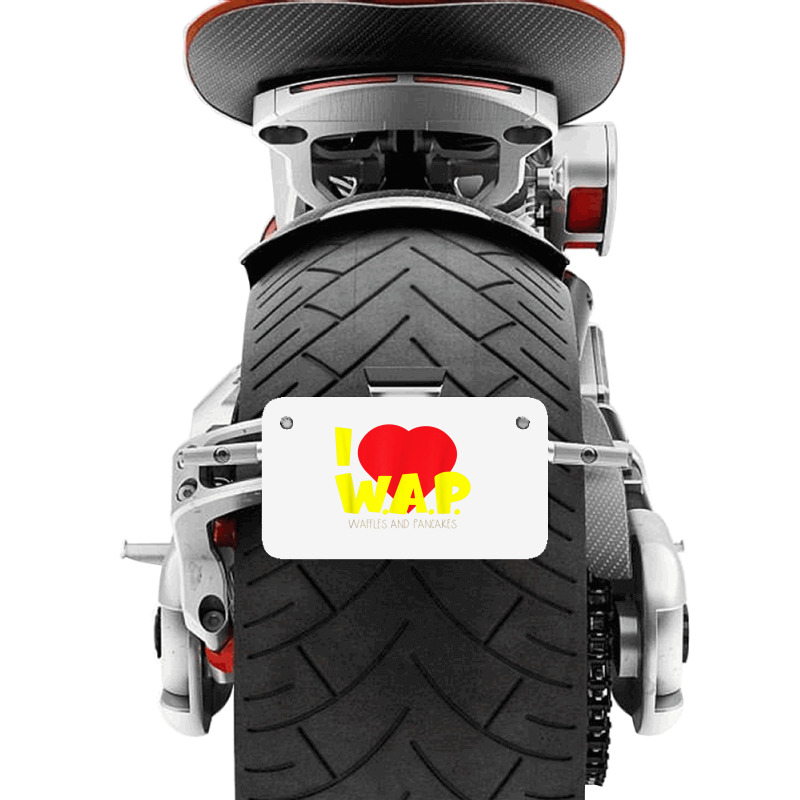 I (heart) W.a.p.   Song Parody   I Heart Pancakes & Waffles T Shirt Motorcycle License Plate | Artistshot