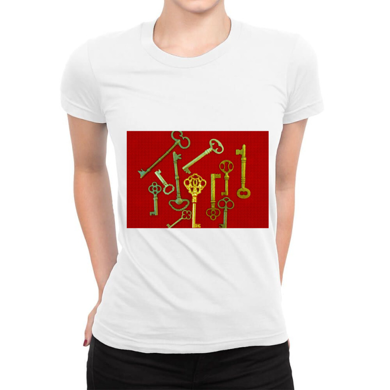 Rouge Keys Ladies Fitted T-Shirt by cm-arts | Artistshot