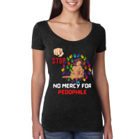 No Mercy For Pedophile,  Pedophile, Stop Women's Triblend Scoop T-shirt | Artistshot