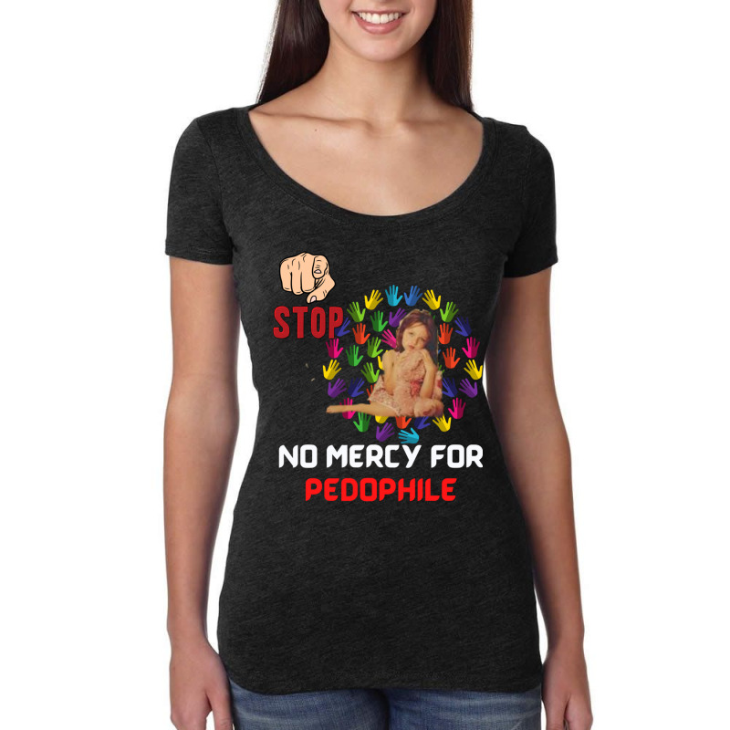 No Mercy For Pedophile,  Pedophile, Stop Women's Triblend Scoop T-shirt by cm-arts | Artistshot