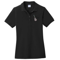 Guitar Strings Happy Tunes Guitarist Ladies Polo Shirt | Artistshot