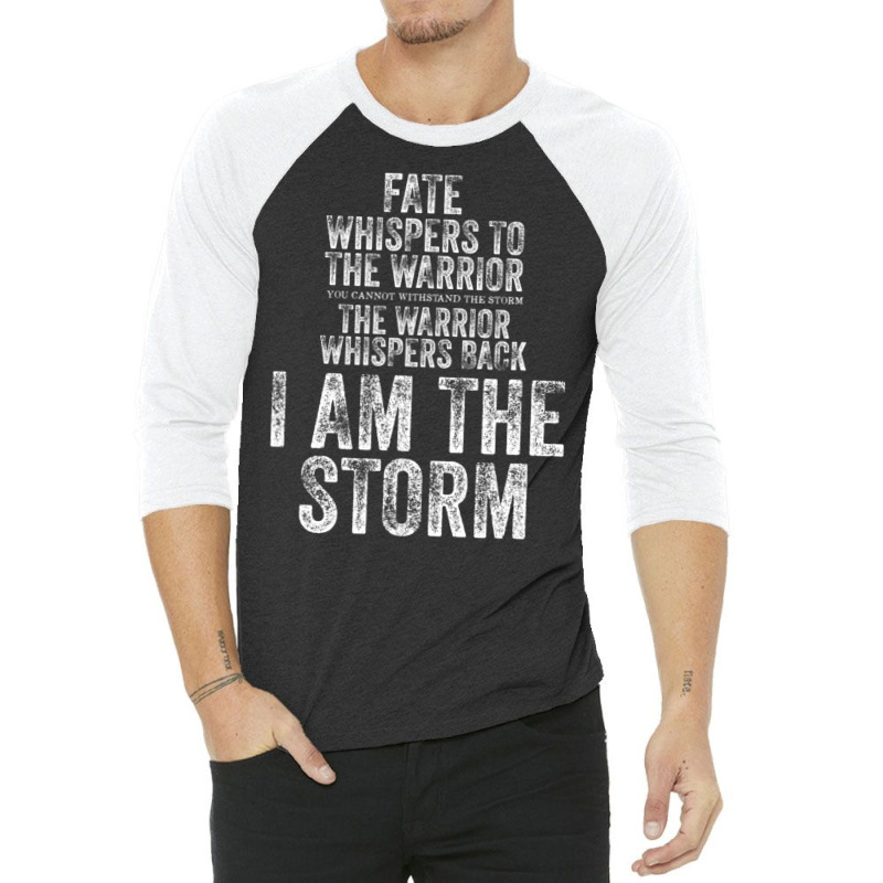 Fate Whispers To Warrior I Am The Storm Quote Gritty Fighter 3/4 Sleeve Shirt | Artistshot