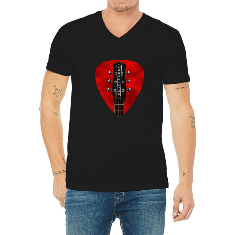 Guitar Headstock Pick Art - Danelectro 59 Resonator Classic V-Neck Tee by DonaldHufford | Artistshot