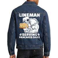 Lineman Serving Pancakes Daily Football Offensive Lineman T Shirt Men Denim Jacket | Artistshot