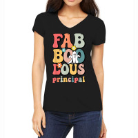 Fab Boo Lous Principal School Principal Groovy Halloween Women's V-neck T-shirt | Artistshot