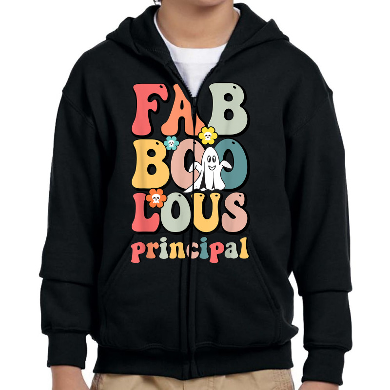 Fab Boo Lous Principal School Principal Groovy Halloween Youth Zipper Hoodie by Clinical | Artistshot