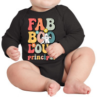 Fab Boo Lous Principal School Principal Groovy Halloween Long Sleeve Baby Bodysuit | Artistshot