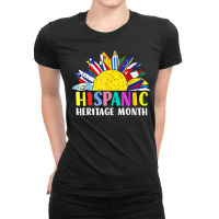 National Hispanic Heritage Month Latin With Flags Sunflower T Shirt Ladies Fitted T-shirt | Artistshot