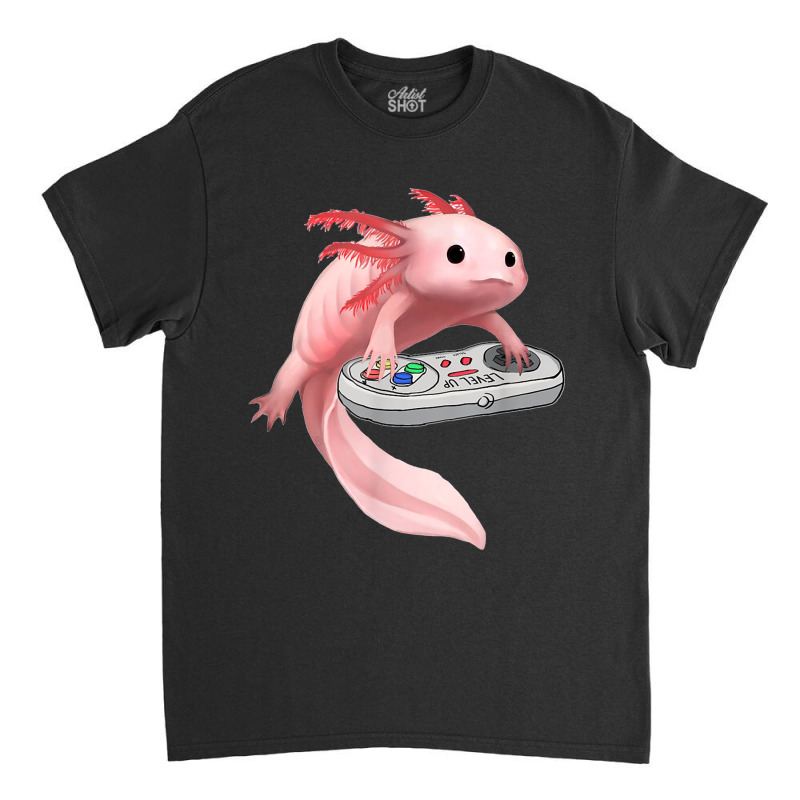 Axolotl Fish Playing Video Game-ldxdk Classic T-shirt by Min03 | Artistshot