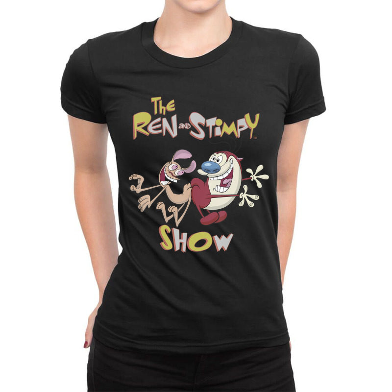 Ren And Stimpy Classic Show Title Ladies Fitted T-Shirt by cm-arts | Artistshot