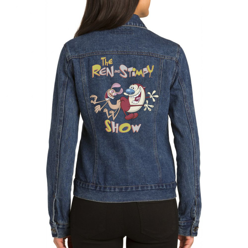 Ren And Stimpy Classic Show Title Ladies Denim Jacket by cm-arts | Artistshot