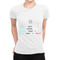 Funny Sql Database Programmer Joke Ladies Fitted T-shirt | Artistshot