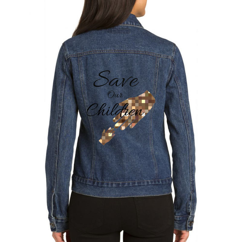 Save Our Children Ladies Denim Jacket by cm-arts | Artistshot