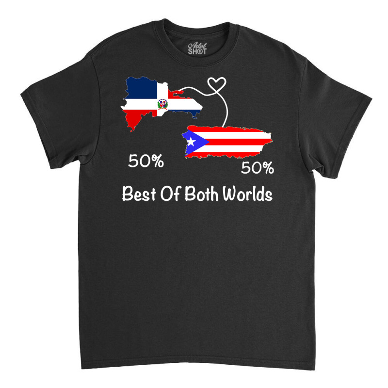 Half Puerto Rican Half Dominican Flag Map Combined Pr Rd Long Sleeve T Classic T-shirt by cm-arts | Artistshot