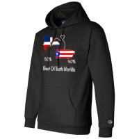 Half Puerto Rican Half Dominican Flag Map Combined Pr Rd Long Sleeve T Champion Hoodie | Artistshot