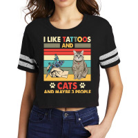 Cat T  Shirt Tattoos Cat Shirt I Like Tattoos And Cats Shirt Maybe 3 P Scorecard Crop Tee | Artistshot