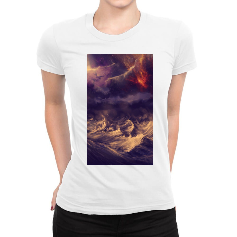 Stormy Ocean Ladies Fitted T-Shirt by Chamberscfe | Artistshot