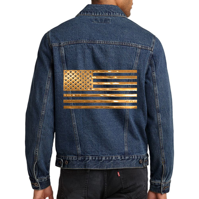 Copper Us Flag Men Denim Jacket | Artistshot