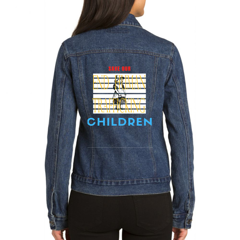 Save Our Children Ladies Denim Jacket by cm-arts | Artistshot