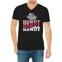 Howdy Cowgirl Rodeo Graphic Tees Dairy Cow Print T Shirt V-neck Tee | Artistshot