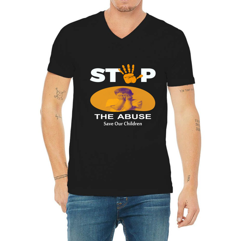 Stop The Abuse V-Neck Tee by cm-arts | Artistshot