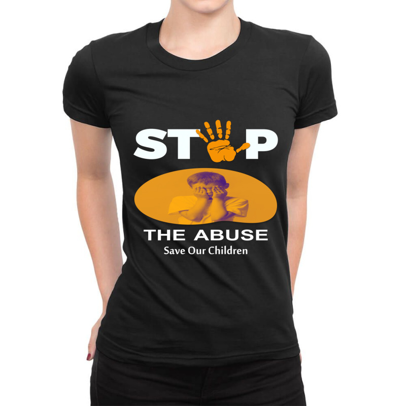 Stop The Abuse Ladies Fitted T-Shirt by cm-arts | Artistshot