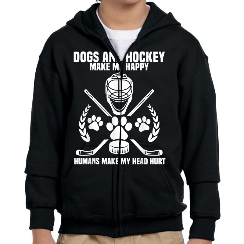 Hockey Makes Me Ice Hockey Happy Player Gift Penalty Box T Shirt Youth Zipper Hoodie by cm-arts | Artistshot