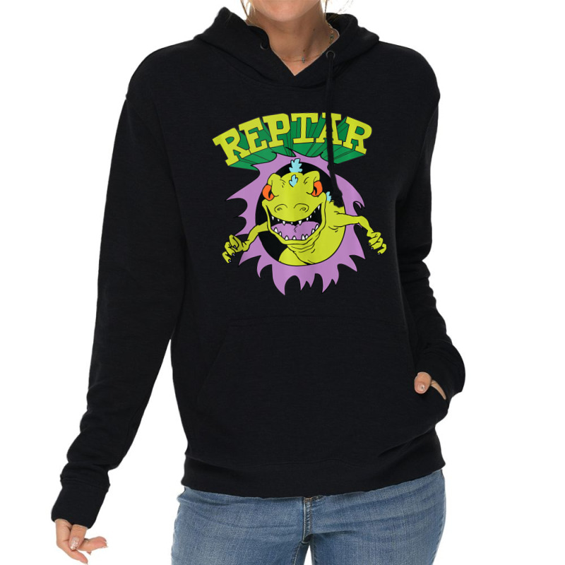 Reptar Attack Ripping Breaking Through Lightweight Hoodie by cm-arts | Artistshot