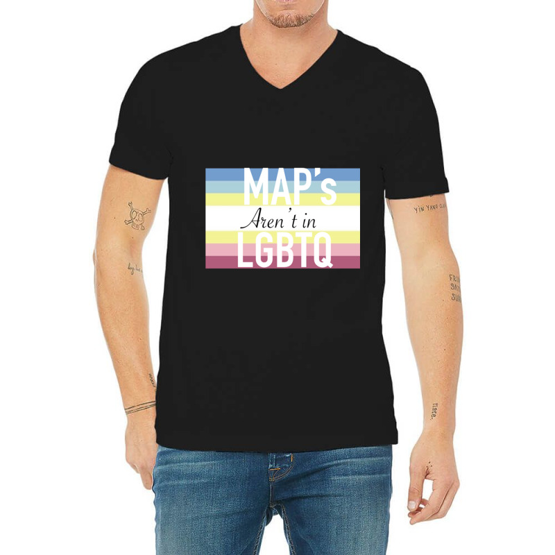 Maps Aren_t In Lgbtq Sign V-Neck Tee by cm-arts | Artistshot