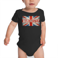 Manchester England United Kingdom British Flag Vintage T Shirt Baby Bodysuit | Artistshot