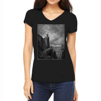 Dante’s Inferno “the Stormy Blast Of Hell” Gustave Doré Women's V-neck T-shirt | Artistshot