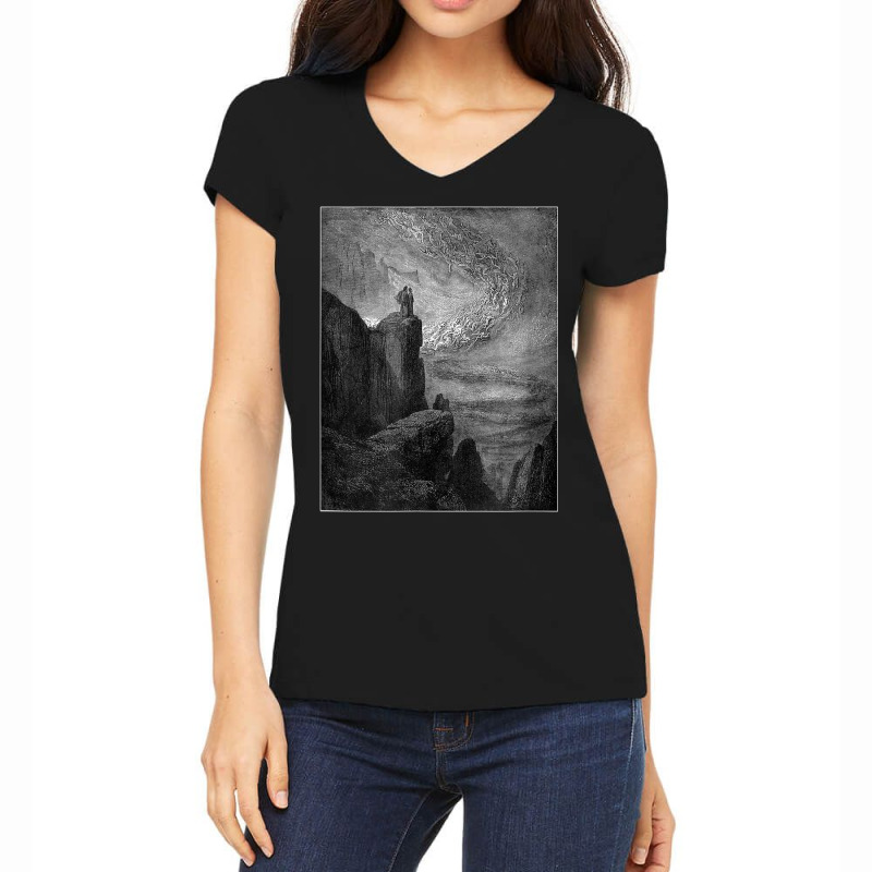 Dante’s Inferno “the Stormy Blast Of Hell” Gustave Doré Women's V-Neck T-Shirt by Color | Artistshot