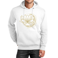 Minimal Crescent Moon Lotus Flower Space Yoga Meditation Art T Shirt Unisex Hoodie | Artistshot