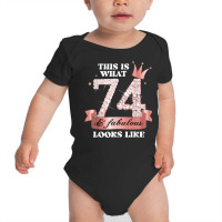 74 & Fabulous I Black Peach Party Group Candid Photo Outfit Baby Bodysuit | Artistshot