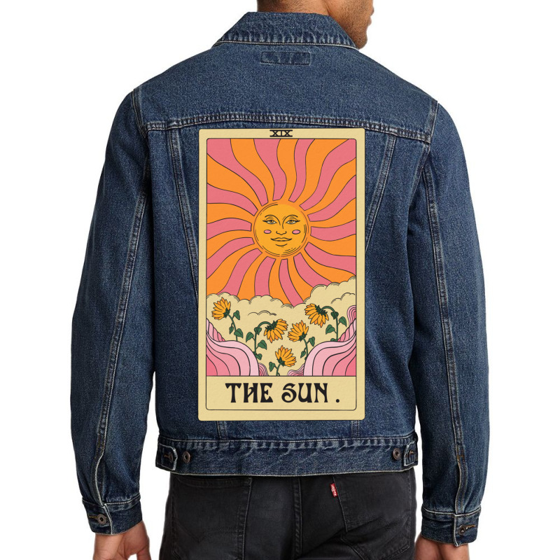 The Sun Tarot Card Men Denim Jacket | Artistshot