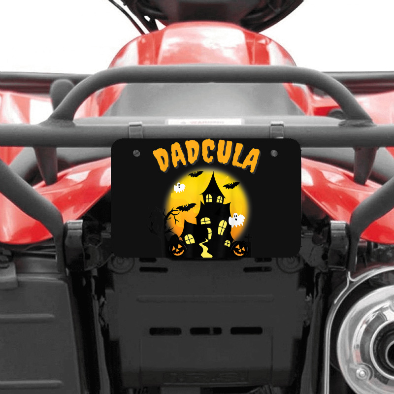 Dadcula Funny Dad Halloween Costume Spooky Season Scary Mens Atv License Plate | Artistshot